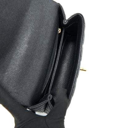 CHANEL MINI COCO HANDLE CAVIAR LEATHER WITH PYTHON HANDLE BLACK
