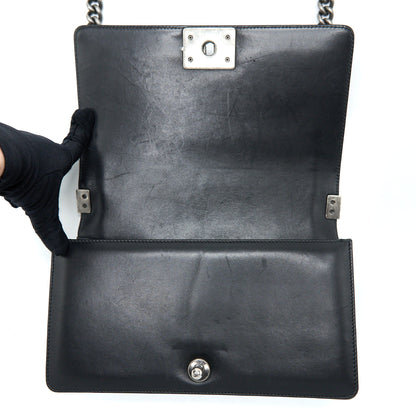 Chanel Medium Boy Bag Lambskin Black Ruthenium
