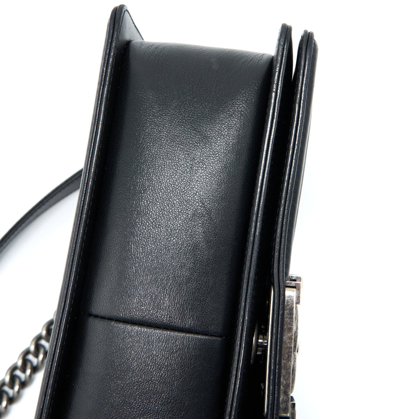 Chanel Medium Boy Bag Lambskin Black Ruthenium