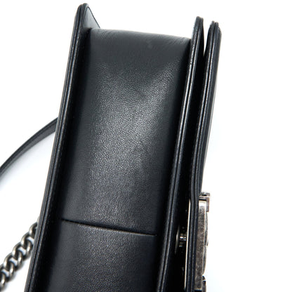 Chanel Medium Boy Bag Lambskin Black Ruthenium