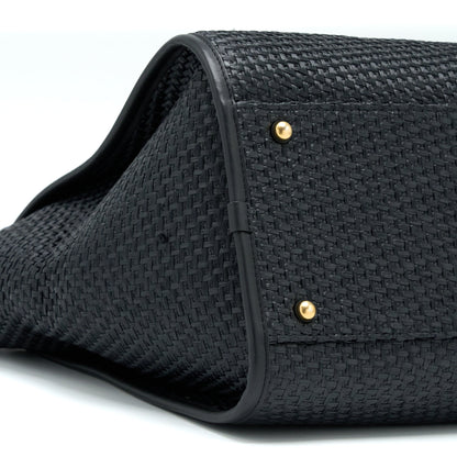 Chanel Black Raffia Deauville Tote Bag