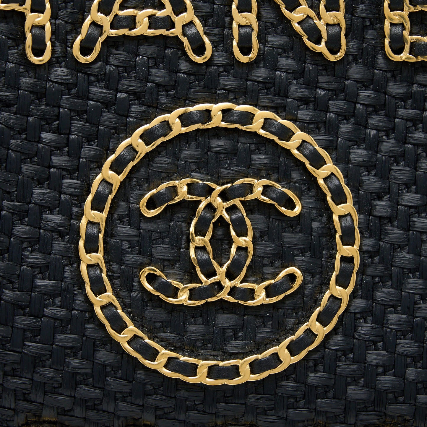 Chanel Black Raffia Deauville Tote Bag