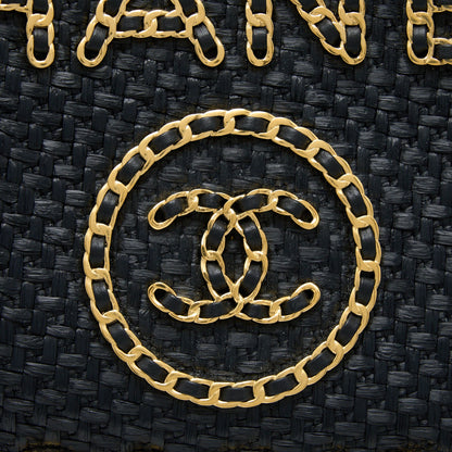 Chanel Black Raffia Deauville Tote Bag