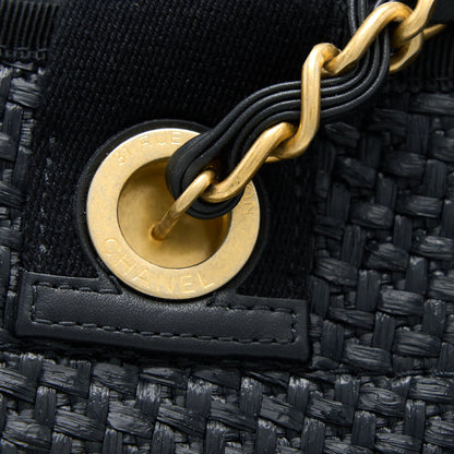 Chanel Black Raffia Deauville Tote Bag