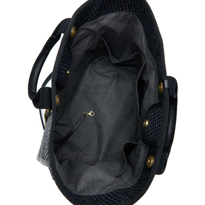 Chanel Black Raffia Deauville Tote Bag