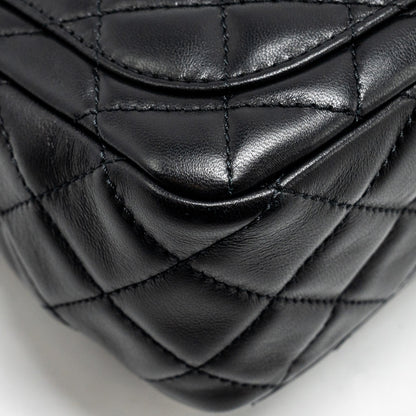Chanel Pearl Crush Mini Square Flap Bag Lambskin Black  (microchip)