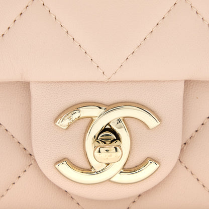 Chanel 22C Rectangular Flap Bag with Giant Top Handle Lambskin Pink L(Microchip)