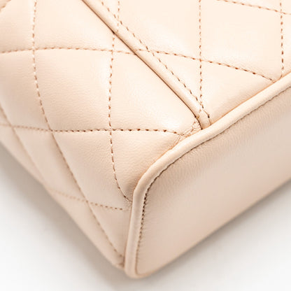 Chanel Pearl Crush Mini Vanity with Chain Lambskin Light Beige
