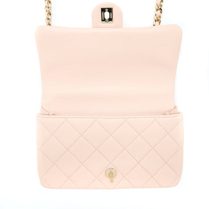 Chanel 22C Rectangular Flap Bag with Giant Top Handle Lambskin Pink L(Microchip)