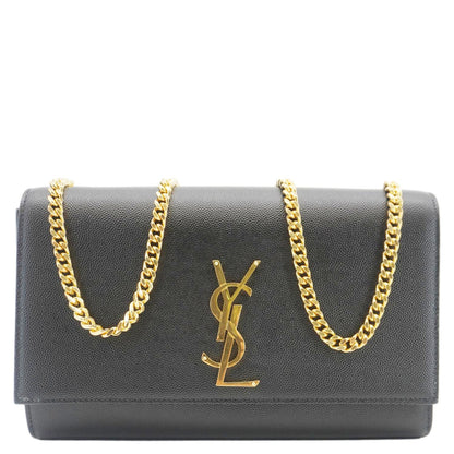 YVES SAINT LAURENT Kate Medium Grain De Poudre Leather Crossbody Bag Black