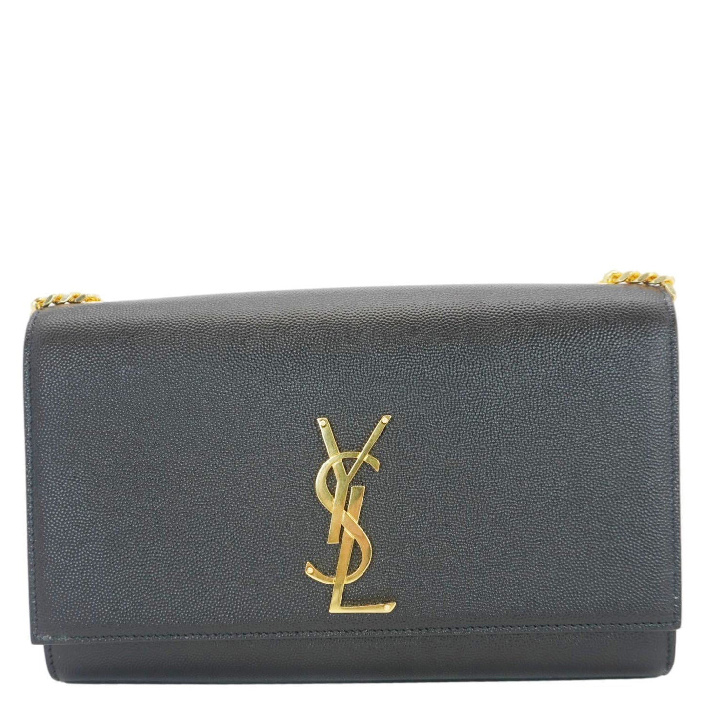 YVES SAINT LAURENT Kate Medium Grain De Poudre Leather Crossbody Bag Black