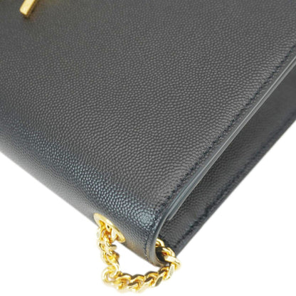 YVES SAINT LAURENT Kate Medium Grain De Poudre Leather Crossbody Bag Black