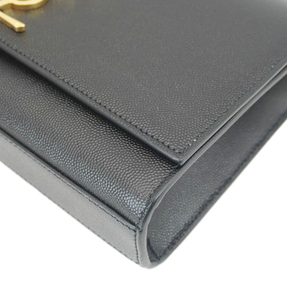 YVES SAINT LAURENT Kate Medium Grain De Poudre Leather Crossbody Bag Black