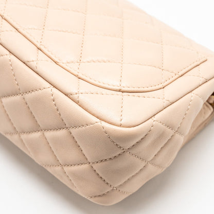 Chanel Pearl Crush Mini Square Flap Bag Lambskin Light Beige  (Microchip)