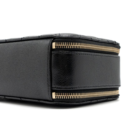 Chanel Letter top Handle Small vanity case caviar Black Brushed (microchip)