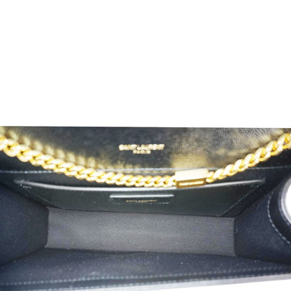 YVES SAINT LAURENT Kate Medium Grain De Poudre Leather Crossbody Bag Black