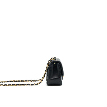 CHANEL MINI SQUARE BLACK LAMBSKIN