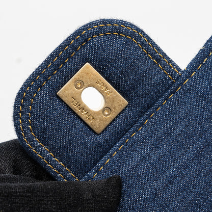 Chanel 23S Flap Backpack Denim Blue Brushed  (Microchip)