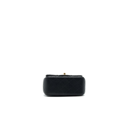 CHANEL MINI SQUARE BLACK LAMBSKIN