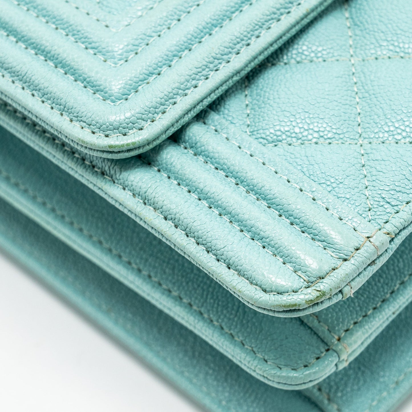 Chanel North South Boy Bag Caviar Light Blue