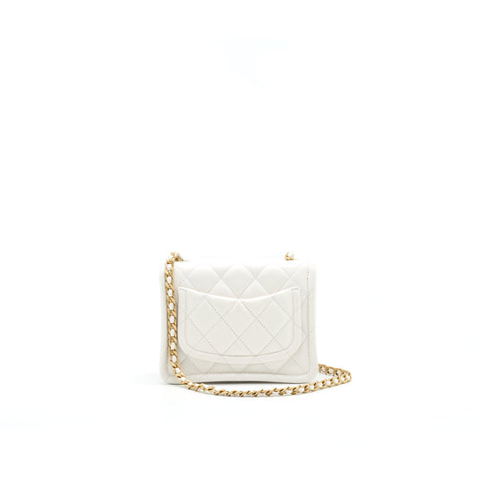 Chanel 2021 Square Flap Cross body White  serial 31