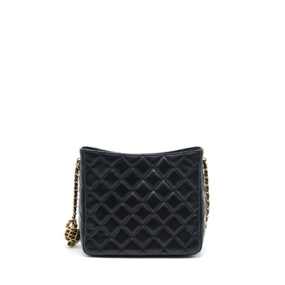 Chanel 22S Pearl Crush Hobo Bag Lambskin Black
