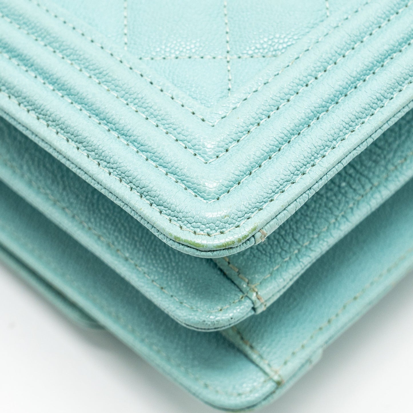Chanel North South Boy Bag Caviar Light Blue