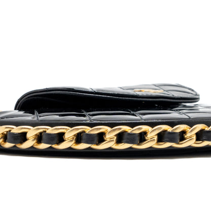 Chanel 23K Hoop Bag Patent leather black  (microchip)