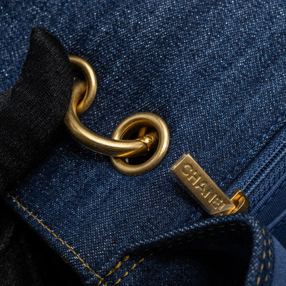 Chanel 23S Flap Backpack Denim Blue Brushed  (Microchip)