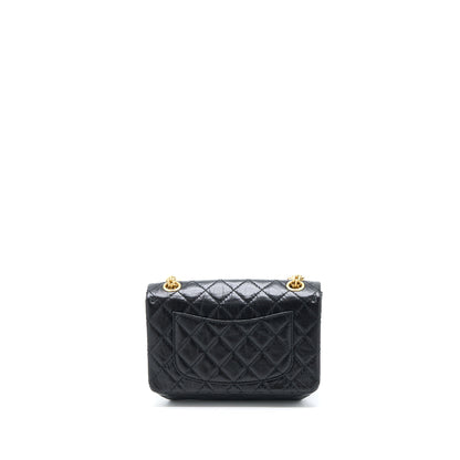 Chanel Mini 2.55 Reissue Flap Bag Aged Calfskin Black Brushed  (Microchip)