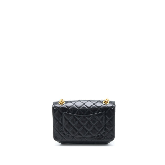 Chanel Mini 2.55 Reissue Flap Bag Aged Calfskin Black Brushed  (Microchip)