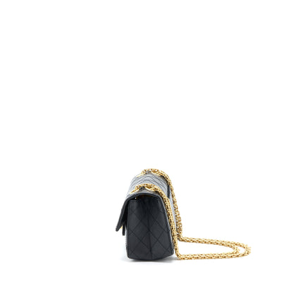 Chanel Mini 2.55 Reissue Flap Bag Aged Calfskin Black Brushed  (Microchip)