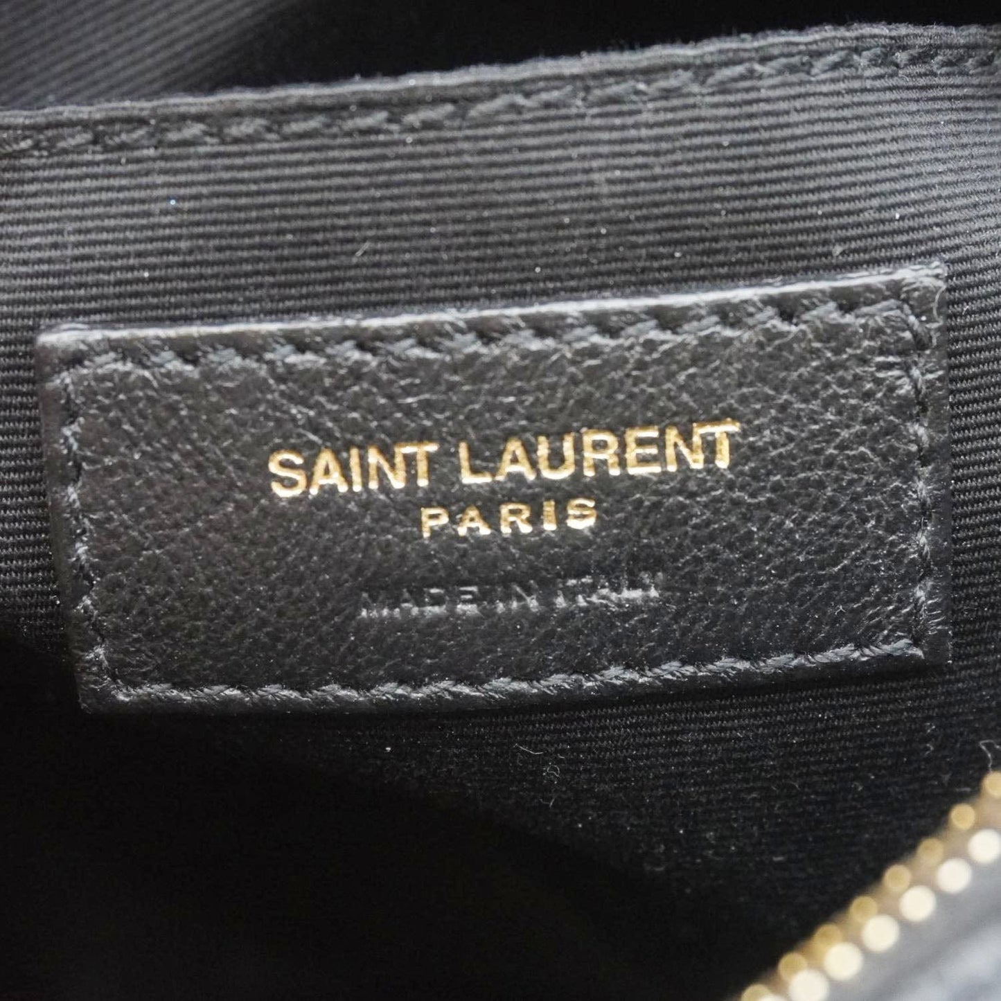 YVES SAINT LAURENT Round Chevron Leather Camera Crossbody Bag Black