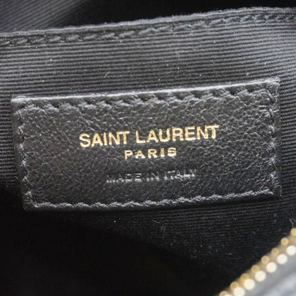 YVES SAINT LAURENT Round Chevron Leather Camera Crossbody Bag Black