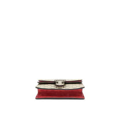 Gucci MIni Dionysus Supreme Suede Red Crossbody Bag SHW