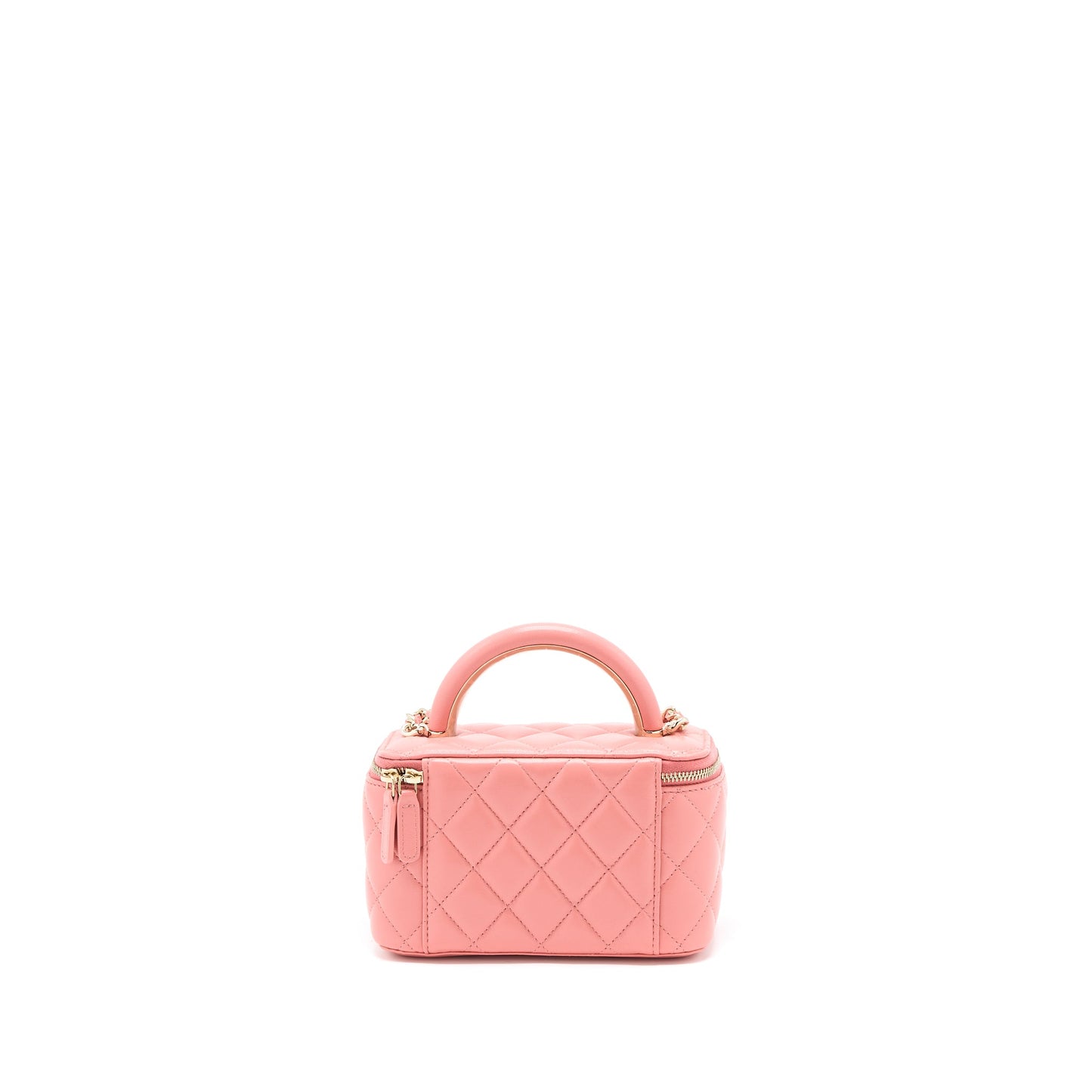 Chanel 22A Top Handle Long Vanity Case Lambskin Pink L (Microchip)