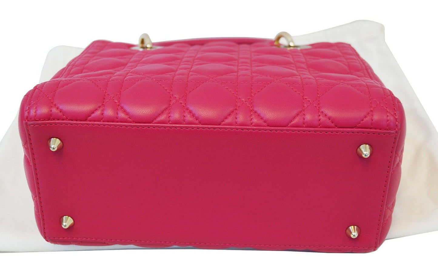 CHRISTIAN DIOR Bag - Cannage Pink Lambskin Lady Dior Bag