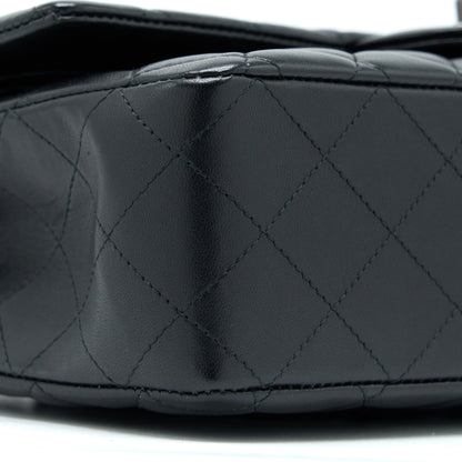 Chanel Medium Classic Double Flap Bag Lambskin So Black with Black Hardware (Microchip)