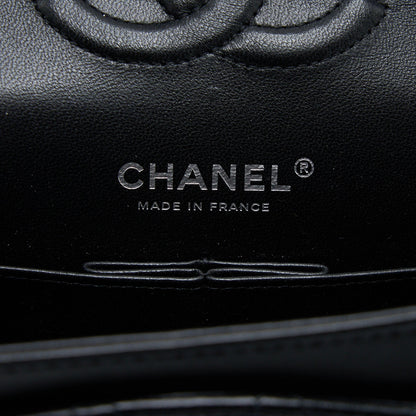 Chanel Medium Classic Double Flap Bag Lambskin So Black with Black Hardware (Microchip)