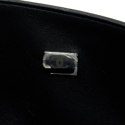 Chanel Medium Classic Double Flap Bag Lambskin So Black with Black Hardware (Microchip)