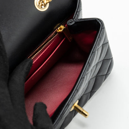 Chanel Camellia adjustable chain mini square flap bag lambskin black  (microchip)