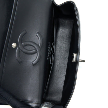 Chanel Medium Classic Double Flap Bag Lambskin So Black with Black Hardware (Microchip)