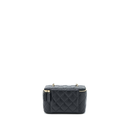 Chanel 23C Pearl Crush Long Vanity Lambskin Black L (Microchip)