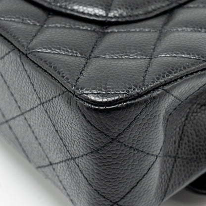 Chanel medium classic double flap bag Caviar black  (microchip)