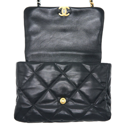 Chanel Maxi 19 Bag Goatskin Black Multicolour Hardware
