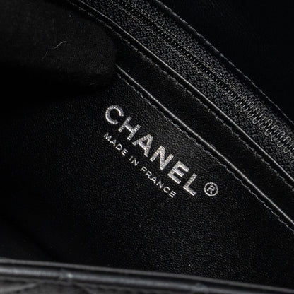 Chanel mini rectangular flap bag lambskin black  (microchip)