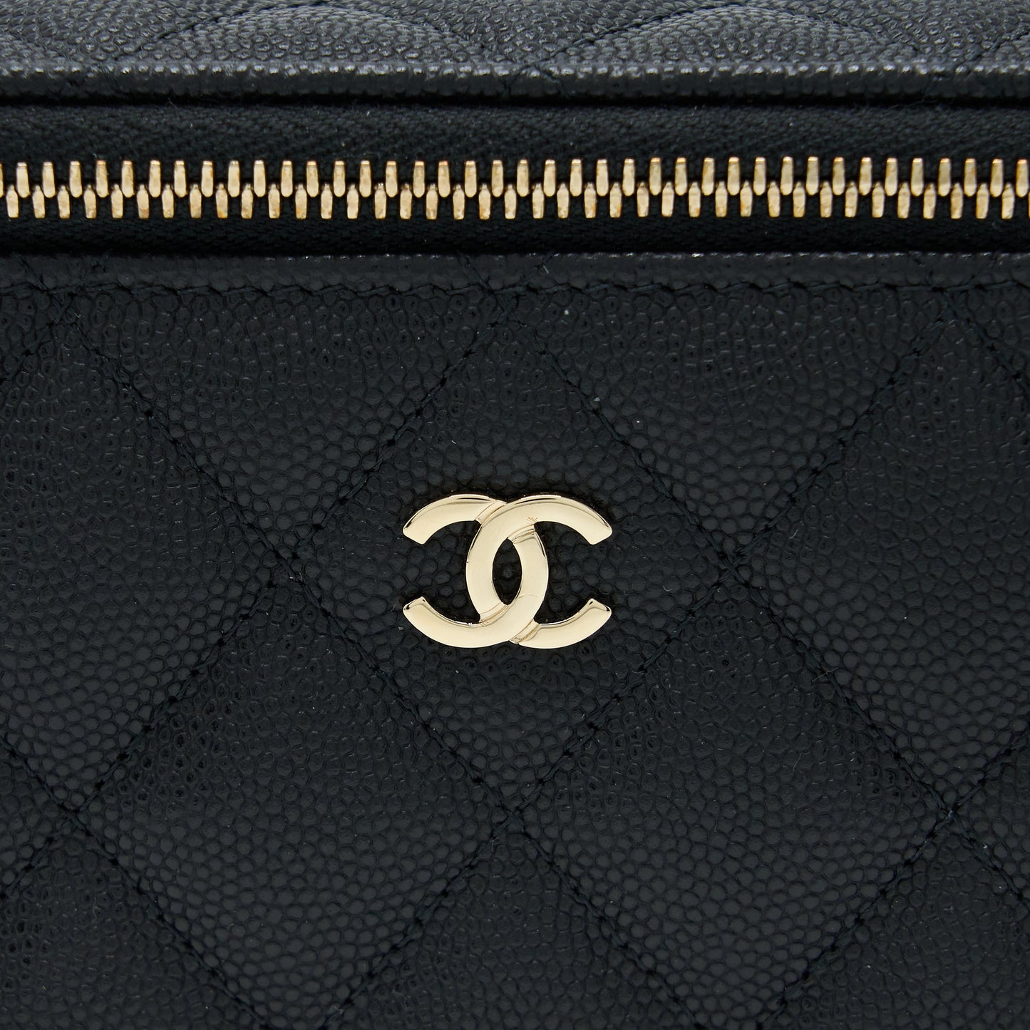 Chanel Long Vanity Case Caviar Black L