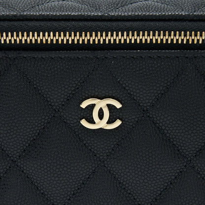 Chanel Long Vanity Case Caviar Black L