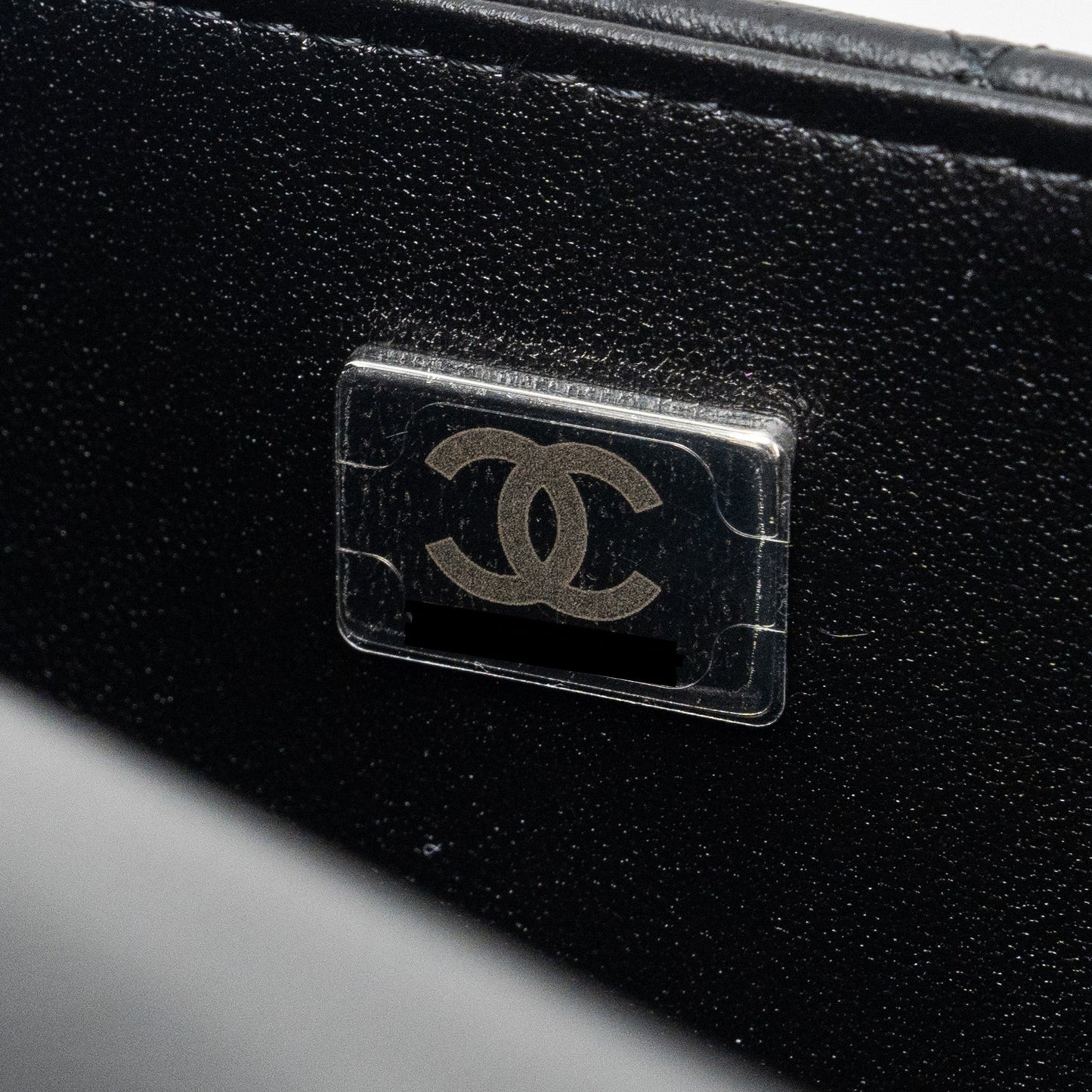Chanel mini rectangular flap bag lambskin black  (microchip)