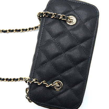 Chanel Long Vanity Case Caviar Black L